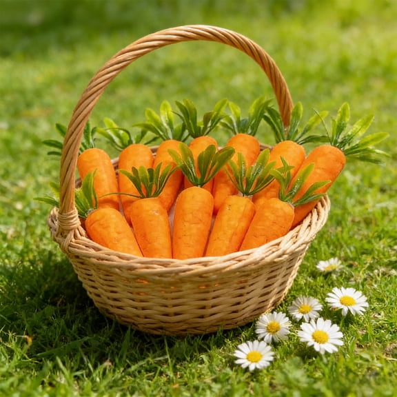 Easter Carrot Decorations | 12 Pack Easter Bunny Supplies for Centerpiece Basket Filler Party Decor | 2.56" L x 1.38" W