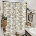 thumbnail image 2 of Boho Paisley Shower Curtain, Beige and Grey Bohemian Paisley Floral Bathroom Curtain Home Decor Waterproof Fabric Machine Washable with 12 Hooks, 2 of 6