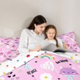 thumbnail image 5 of jejeloiu Pink Coquette Bow Full Size Comforter Sets Kids,Cute Cartoon Cat Bedding Sets For Girls,Reversible,3pcs, 5 of 8