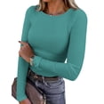 thumbnail image 1 of Remera PRETTYGARDEN 2025 de punto acanalado manga larga color verde azulado Talle L, 1 of 8