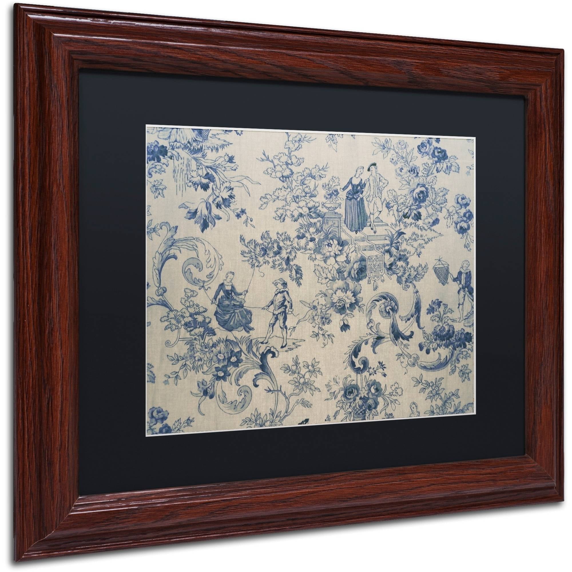 Trademark Fine Art "Toile Fabrics I" Canvas Art by Color Bakery Black Matte, Wood Frame