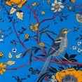 thumbnail image 6 of WYYP Waterproof Resistant Fabric Round Tablecloth Chinoiserie Flower Bird Print, Garden of Glamour Cobalt Blue White, 6 of 8