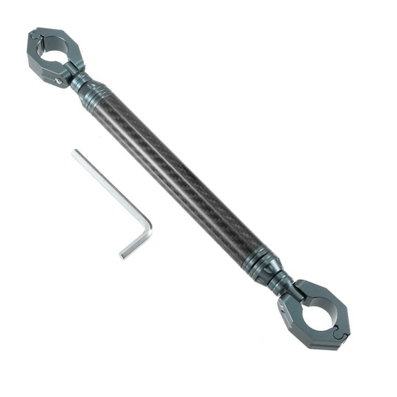 Universal 22mm Carbon Fiber Pattern Titanium Tone Motorcycle Balance Bar Crossbar Handlebar Adjustable