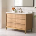 thumbnail image 5 of Wellfor 48" Light Oak Bathroom Vanity with Sink, Freestanding Cabinet with 3 Soft-Close Drawers, 5 of 8