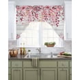 thumbnail image 2 of Pink Eucalyptus Leaves Kitchen Swag Valances for Windows, Botanical Farmhouse Rustic Wood Swag Valances Curtains for Living Room, Rod Pocket Window Treatments for Bathroom, Bedroom, Cafe, 56"x36", 2 of 6