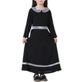 thumbnail image 2 of Coerni Toddler Girls Muslim Arab Dresses Long Sleeve Kids 𝐈slamic Long Dress A Line Birthday Wedding Loose Casual Lapel, 2 of 9