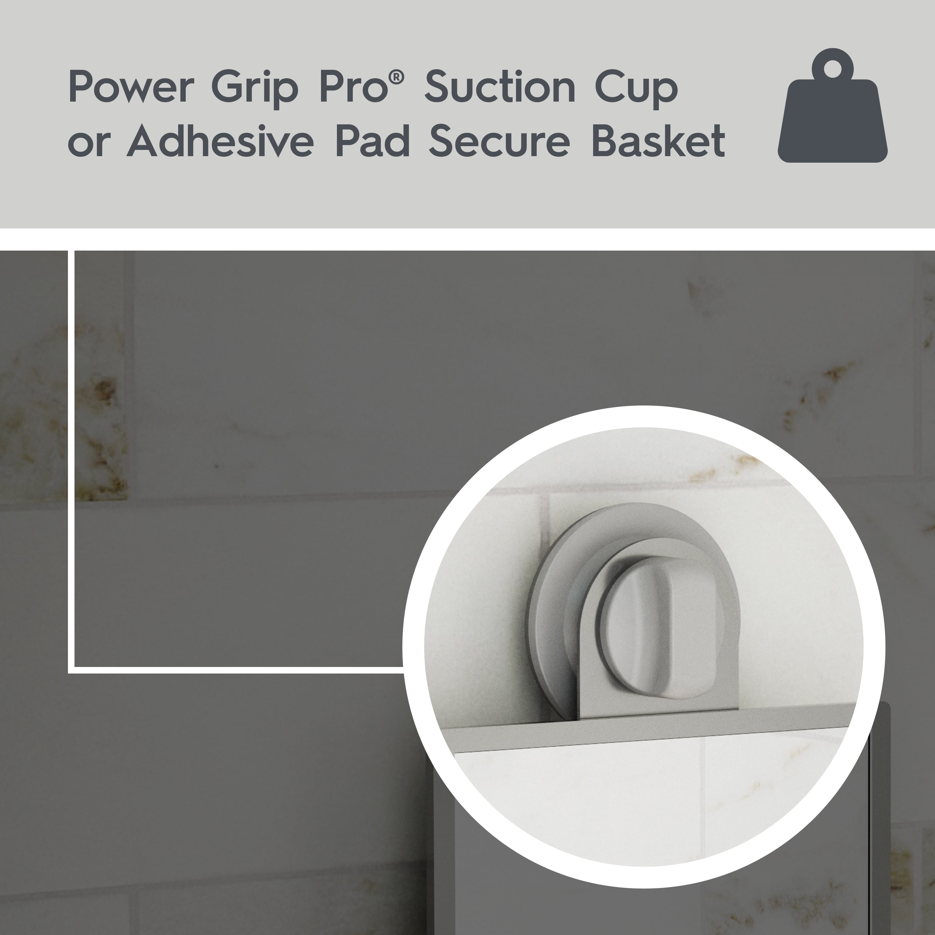 Better Homes & Gardens Adhesive or Suction Fogless Shower Mirror for Shaving and More, Satin Nickel
