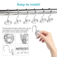 thumbnail image 5 of Fyrome 12pcs Shower Curtain Hooks Acrylic Crystal Shower Curtain Rings Round Diamond Decoratie Curtain Rings Hooks Rustproof Shower Hooks for Curtain Rods Shower Rods (White), 5 of 8