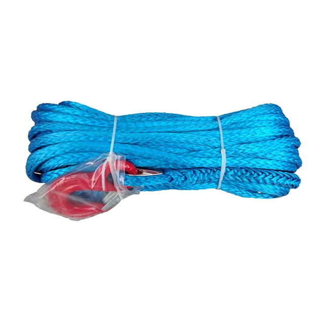 Synthetic Winch Rope Line Cable 12mm X 30m UHMWPE Fiber Synthetic Winch Rope With Hook For ATV/UTV/4WD/4X4/OFFROAD
