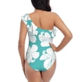 thumbnail image 5 of Rateoe Vintage Floral Pattern Women One Piece Swimsuits Tummy Control One Shoulder Bathing Suits Ruffle Swimwear-X-Large, 5 of 6