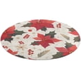 thumbnail image 5 of Christmas Poinsettia Red Flower Round Carpet Circle Rug Outdoor Patio Area Rug Washable Large Area Rugs Hallway Room Decor Fitness Mats, 5 of 8