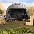 thumbnail image 3 of Mellcom Carport 12 x 20 FT , Portable Carport with All-Steel Metal Frame and Round Style Roof for Car, Truck, Boat, 3 of 7