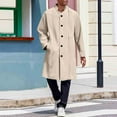thumbnail image 4 of successthop Trench Coat Men Oversized British Style Long Sleeve Overcoat with Pockets Knee Length Button Down Solid Outwear, 4 of 9
