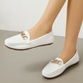 thumbnail image 5 of CHICVOMEY Comfort Flats for Women Non-Slip Women Loafers with Gold Chain Soft Slip-On Flats Casual & Work for Loafers, 5 of 6