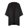 thumbnail image 4 of Fengqque Women's Solid Puff Sleeve Kimono Cardigan Loose Chiffon Cover Up Casual Blouse Tops, 4 of 8