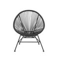 thumbnail image 3 of Linon Tallie Outdoor Oval Chair Handwoven Wicker Roping Steel Frame in Black, 3 of 11