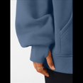thumbnail image 4 of Sudadera con Capucha de Gran Tamaño con Cuello en V y Abertura para el Pulgar para Mujer, Estilo Y2K, Moda de Otoño. Azul Profundo M, 4 of 8