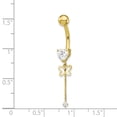 thumbnail image 3 of 10k Yellow Gold Cubic Zirconia Cz Belly Button Rings Screw Navel Bars Body Piercing Naval, 3 of 7