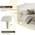 thumbnail image 4 of Christopher Knight Home Modern California King Boucle Upholstered Bed, Platform Bed with Wingback Headboard, White, 4 of 12