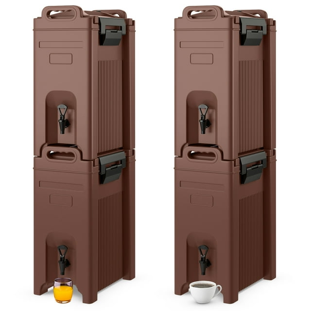 Costway 4 PCS Insulated Beverage Server/Dispenser 5 Gallon Hot & Cold Drinks with Handles Coffee