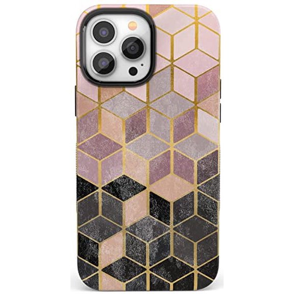 Casely iPhone 13 Pro Max Phone Case | Compatible with MagSafe | Geo Rose Gold Marble Case | Compatible Only with iPhone 13 Pro Max