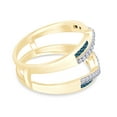 thumbnail image 4 of Blue & White Natural Diamond Wrap Guard Enhancer Engagement Ring in 14k Yellow Gold (0.50 Cttw), 4 of 9