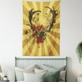 thumbnail image 4 of Deer Wall Hanging Tapestry, Grunge Stylized Big Antlers of a Stag Floral Design Decorative Abstract Illustration, Bedroom Living Room Dorm Decor, 40W X 60L Inches, Yellow Mustard, by Ambesonne, 4 of 5