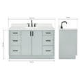 thumbnail image 3 of Ariel Kelly 54 Inch Single Rectangle Sink Bathroom Vanity With Carrara White Quartz Countertop 1.5 Inch Edge In Grey, 3 of 12