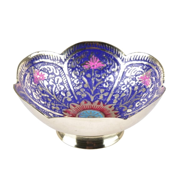 diollo Brass Dry Fruit Bowls Decoration Kitchen Serving Bowls | Color: Blue | Dia: 3.5 Inch