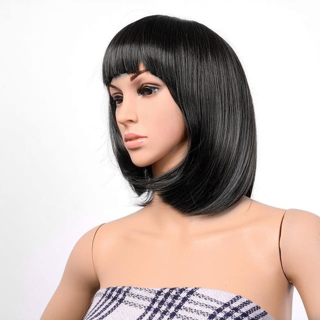 Fiudx Peluca de Cabello Humano, Peluca de Moda para Dama y Niña, Peluca con Redecilla Ajustable, Ideal para Fiestas de Cosplay, Estilo para Hombres y Mujeres, Incluye Redecilla para El Cabello, El Co