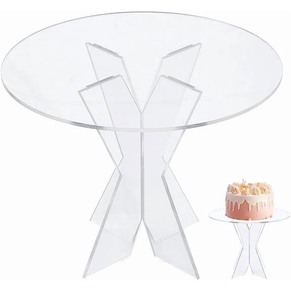 Acrylic Cake Stands 7.9"x3.2" Round Dessert Table Display Set Cupcake Organizer Holder Clear Food Display Riser Party Supplies for Dessert Presentation Tabletop Use Action Figure Showing Clear