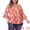 Orange, variant on DARING DIVA Women's Plus Floral Ruffle 3/4 Sleeve Peplum Top 1X Orange