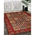 thumbnail image 3 of Ahgly Company Machine Washable Indoor Round Abstract Tomato Red Area Rugs, 3' Round, 3 of 7