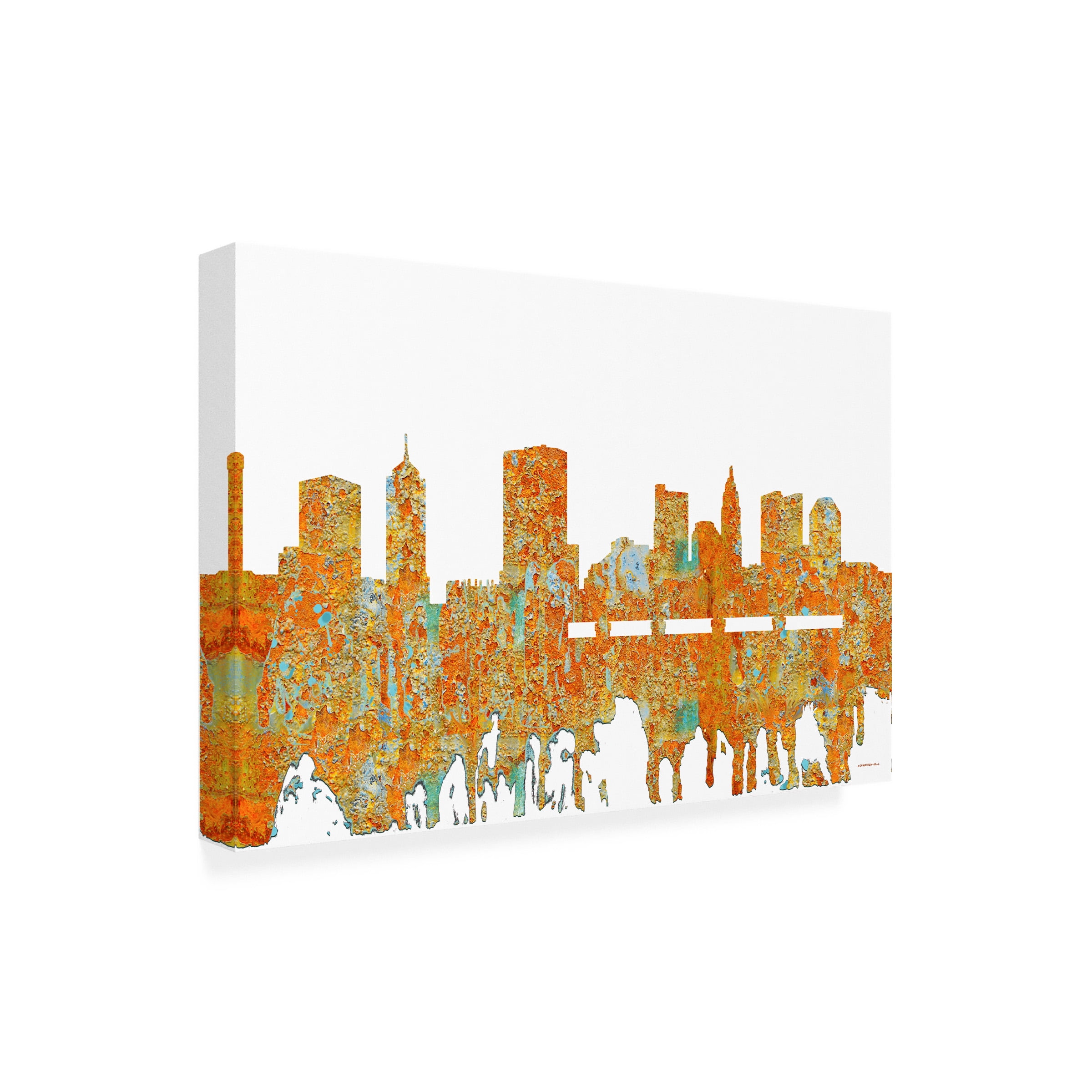 Marlene Watson 'Columbus Ohio Skyline Rust' Canvas Art - Walmart.com