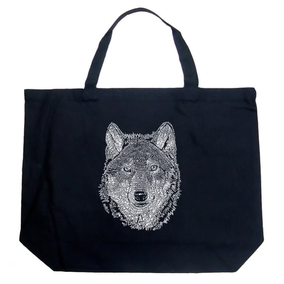 LA Pop Art Large Word Art Tote Bag - Wolf