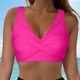 thumbnail image 2 of Yindaity Swim Top Women's Twist Front Bikini Top - Padded Swimsuit Top Women's Twist Front Bikini Top - Padded Swimsuit Top Plus Size Swim Top(Hot Pink,M), 2 of 9