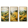 thumbnail image 2 of Designart "Yellow And Green Pastoral Bold horizon VIII" Countryside Framed Wall Art Set Of 3 - Yellow Countryside Frame Gallery Wall Set For Home Decor, 2 of 7