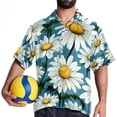 thumbnail image 4 of Daisy Men's Short Sleeve Casual Printed Button Down Beach Shirt - Summer Unisex Top, 4 of 6
