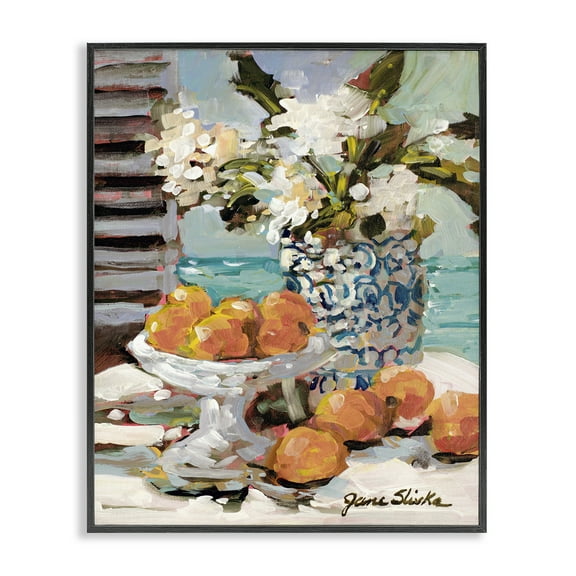Stupell Industries Coastal Fruits Still Life Food & Beverage Painting Black Framed Art Print Wall Art, 11 x 14