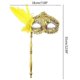 thumbnail image 3 of Masquerade Mask with Holding Stick Halloween Party Mask Shiny Sequins Queen Mask, 3 of 5