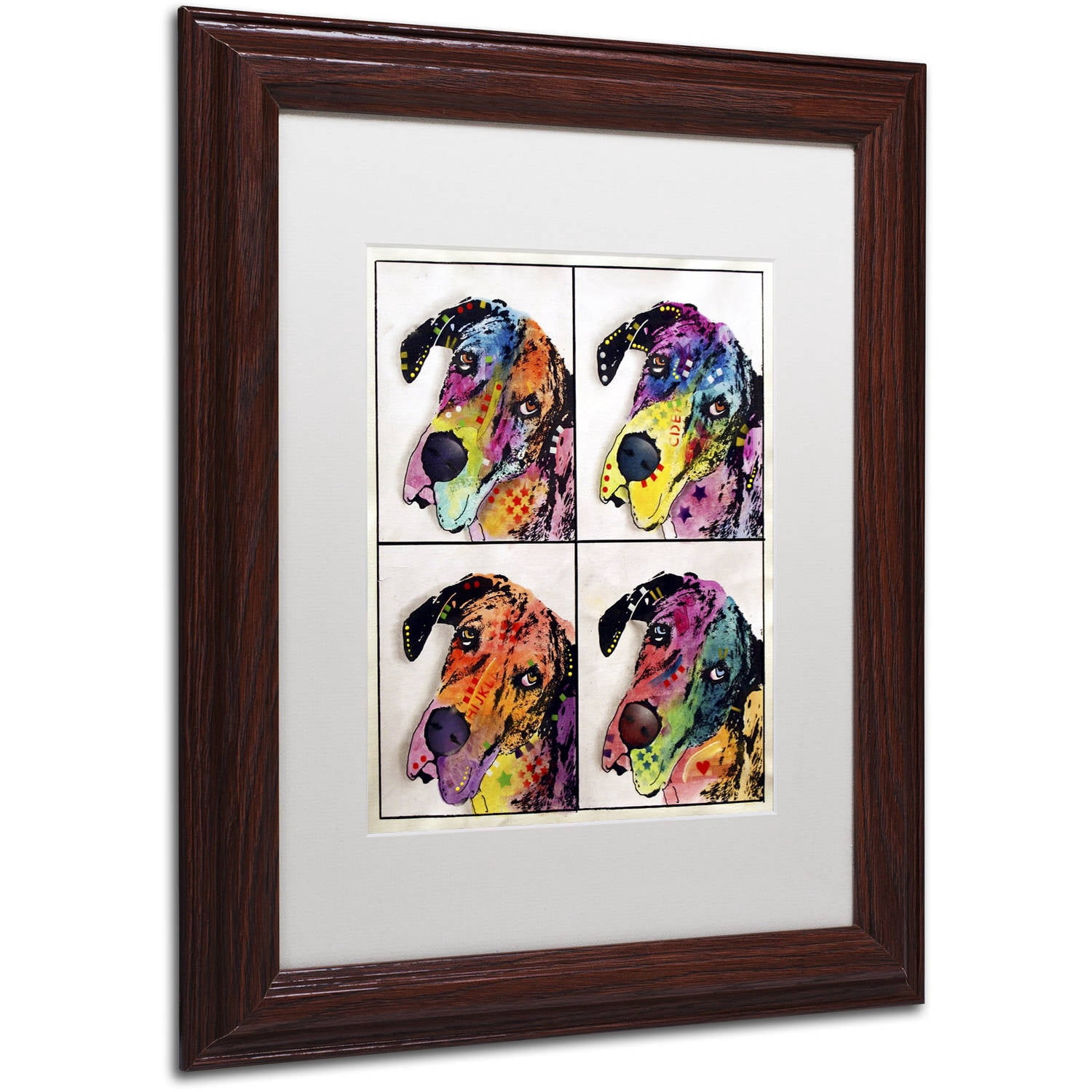 Trademark Fine Art "4 Danes" Canvas Art by Dean Russo, White Matte, Wood Frame
