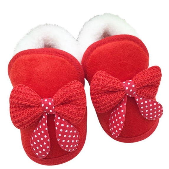 Newborn Baby Girls Cotton Shoes Infant Boys Non-slip Soft Sole Shoes,Slippers Stay on Sock Soft Shoes with Grippers Winter Warm First Walkers Crib Shoes