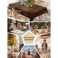 thumbnail image 5 of Retro Wooden Board Table Cloth, Waterproof Tablecloth for Rectangle Tables, Western Country Farmhouse Brown Wood Reusable Washable Fabric Table Cover for Restaurant Kitchen Dining Tables 60"x84", 5 of 9