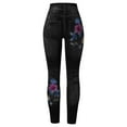 thumbnail image 3 of GZWYHT Leggings for Women,Jeans for Women,Faux Women Sexy Denim Like Slim Pants Jean Denim Fashion Pants Fit Embroidery Pants,Tights for Women,Pants for Women,Work Pants,Black,One Size, 3 of 8