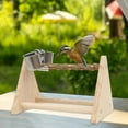 thumbnail image 6 of Parrot Play Wood Stand, Bird Play Stand Swing, Cage Accessories, Table Playstand Bird Perch for Parrot, Cockatiels Canaries Parakeets, Lovebirds with cup, 6 of 9
