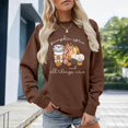 thumbnail image 2 of Arlun Pumpkin Spice and Everything Nice Womens Sweatshirts Fall Coffee Hoodless Pullovers Crewneck Long Sleeve Loose Fit Casual Tops for Thanksgiving Sweatshirts Gift Coffee S, 2 of 4