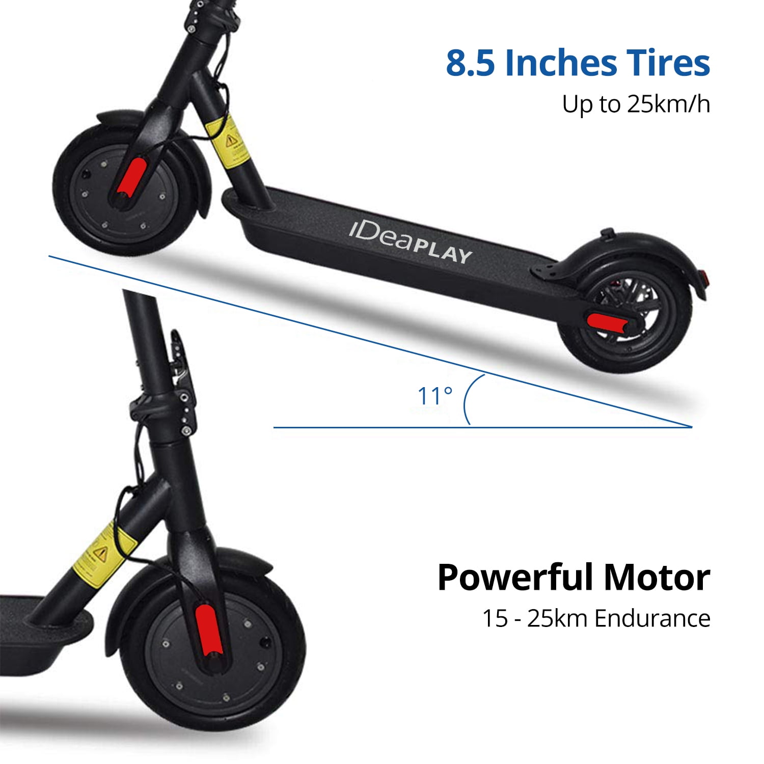 iDeaPLAY H85B Kids Kick Scooter, High-Speed Scooter 250W Motor 15.5 Miles Long Mileage, Portable Folding Design Commuting Motorized Electric Scooter Bike for Kids Adults
