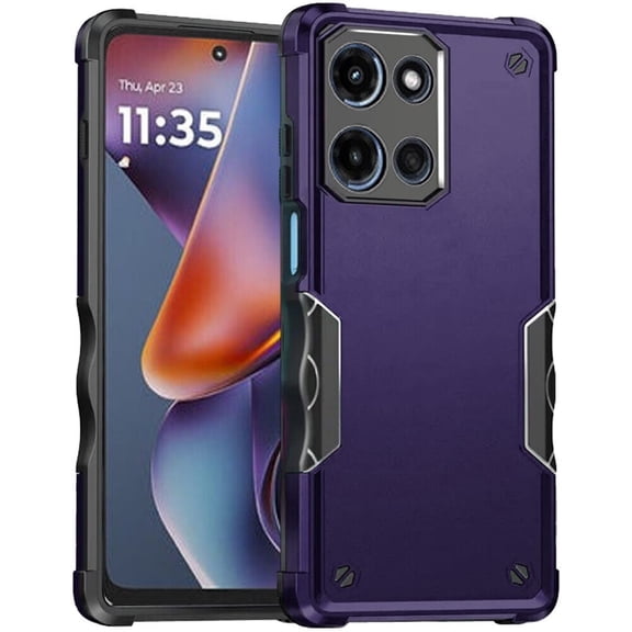 For Motorola Moto G 5G 2025 XT2513V Slim Shockproof Hybrid Cover Cellphone Case   Tempered Glass - Exquisite Purple
