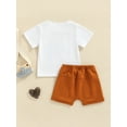 thumbnail image 4 of Franhais Baby Boys Pants Suit, Letters Print Round Neck T-shirt and Elastic Waist Drawstring Shorts, 4 of 9