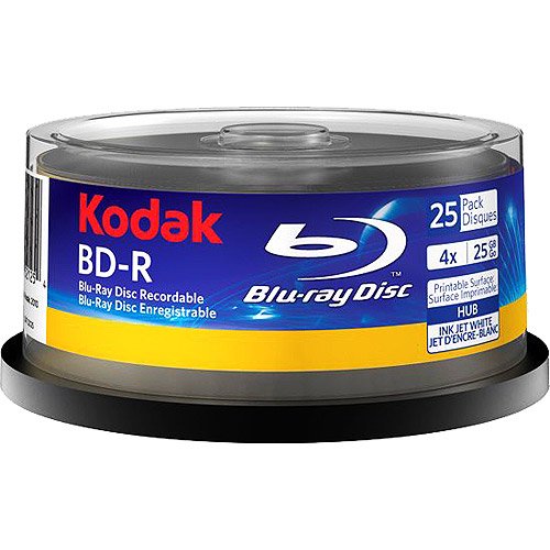 Kodak Bluray Recordable Media BDR 4x 25 GB 25 Pack Spindle